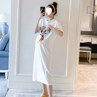 Foreign Style Maternity Summer Dress dress Fashion suit Round Neck 2025 Summer New Pregnancy
