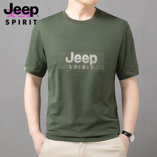 JEEP SPIRIT футболка с короткими рукавами мужская летняя корейская версия с короткими рукавами мужская одежда с круглым вырезом