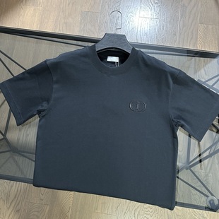 1.1 Correct Version 2025 New Couple Model Dio Classic Cd Letter Embroidered Round Neck Short-Sleeved T-Shirt for Men and Women