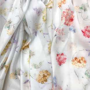 French Pastoral Floral in stock Tencel Printed Soft Romantic Digital Printed Fabric