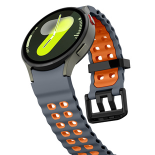 Применяет Samsung GalaxyWatch765 двухцветный морской ремешок Samsung Watch7 морской двухцветный силиконовый ремешок