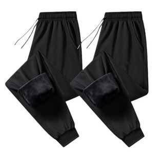 Autumn and Winter Pants Men's Casual Pants fleece-lined Thickened Sweat Pants Korean Fashionable Warm Sports Ankle-length Pants Men's