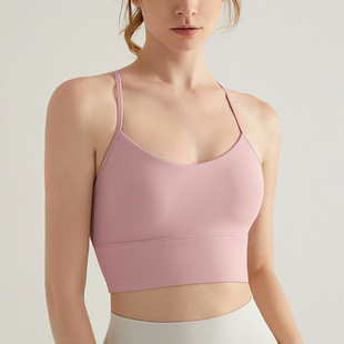 [Strict selection] sports underwear thin shoulder strap one-piece outer wear Y-shaped beauty back shockproof high strength yoga vest