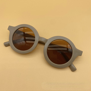 2025 men's and women's sunglasses fashion cream color baby sunscreen new sunglasses children's round frame children's sunglasses