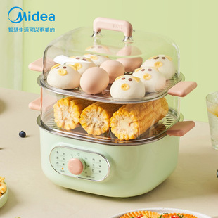 Midea ZG2323E201 Egg Boiling Egg Steamer Automatic Power-off Double-layer Household Small Mini Dormitory for 1 Person