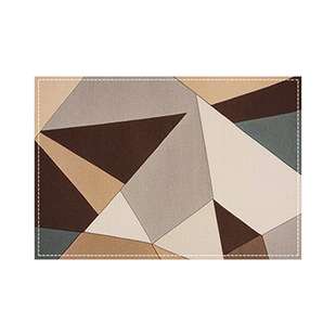 New Style Placemat Amazon Linen Geometric Color Printed Rectangular Heat Insulation Mat Nordic Style Kitchen Dining Table Mat