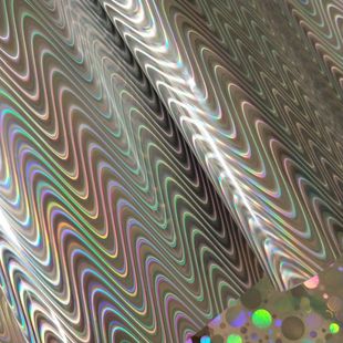 Laser Magic Wavy 3D Silver Effect Mirror Stripe Water Wave Magic Leather