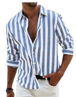 Cross-border European and American Independent Station Men's New Shirt Spring and Autumn Long Sleeve Casual Trend Hawaii Street Trend Top