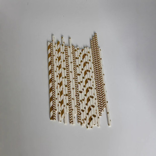 Internet Celebrity Straw Disposable Mixed Color Kindergarten Handmade Color Paper Straw Dessert Party Decorative Paper Rod Ins Style
