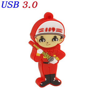 U disk wholesale 64g high-speed 3.0 cartoon fire extinguisher 128g keychain fire U disk 32G cute gift pendant