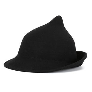 Magic Hat European and American Personality Magic Hat Felt Hat Halloween Stage Shape Curled Wool Witch Hat 54-57cm