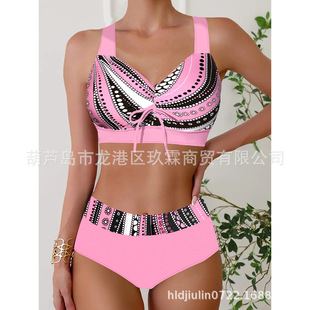 2024 New bikini European and American Sexy High Waist Separates Swimsuit Manufacturers Spot bikini One Wholesale Swimwear
