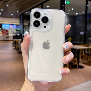Простой премиум прозрачный применим Apple 15PROMAX чехол для телефона iPhone14 анти-падение 13 все включено 12 мягких чехлов 11