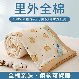 Class A maternal and infant grade 100 inside and outside cotton summer quilt machine washable cotton summer cool quilt single and double air conditioning quilt thin quilt batch