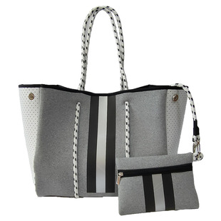 Custom Neoprene Beach Bag Perforated Women's Portable Shopping Bag suit with Small Wallet Portable Mummy Bag
