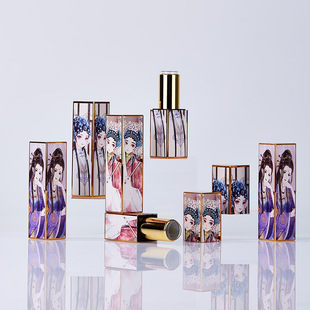 In stock lipstick tube empty tube multiple Peking opera patterns 3D printing relief magnetic buckle lipstick empty tube makeup packaging materials