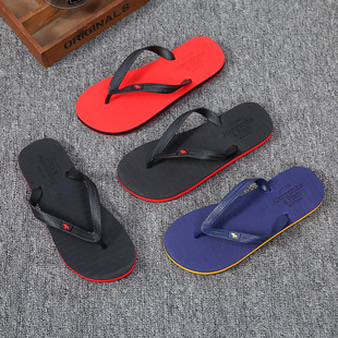 2022 new men's flip flops Korean-style fashion casual outdoor non-slip seaside flip-flops rubber beach sandals