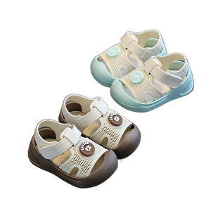 2025 Summer New Toe Bag Toe Toe Children's Sandals Velcro Non-slip Baby Toddler Shoes Baby Shoes