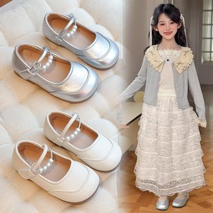 Ins Children's Leather Shoes 2025 Spring and Summer New Korean Style Girl's Chanel Style Princess Shoes Soft Sole Non-slip Single-layer Shoes