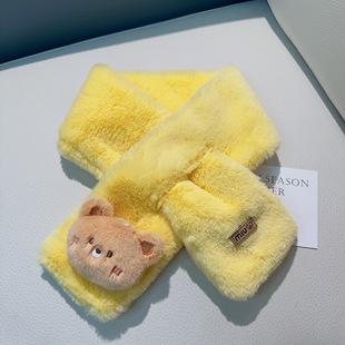 Korean style children's scarf parent-child plush imitation rabbit fur imitation rabbit fur boys and girls scarf autumn and winter warm scarf