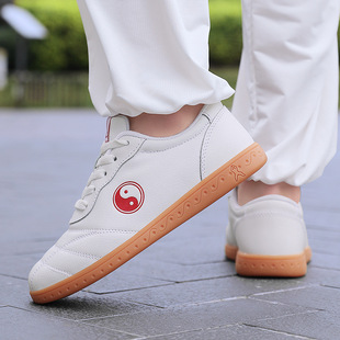 Martial Arts Shoes Men's Taiji Shoes Leather Shoes Taijiquan Exercise Shoes Women's Training Special sneaker for Beef Sole Competition