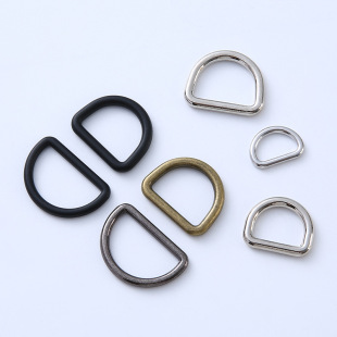 Spot Metal D-Shaped Buckle D-Shaped Semi-Circular Ring Webbing Buckle Hardware Accessories Closed D-Shaped Semi-Circular Buckle Iron-Plated Decorative Buckle