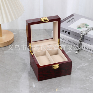 Wholesale High-End Exquisite Solid Wood Spray Paint Watch Case Red 1.2.3.5.6.10.12.20 Bit Watch Wooden Case