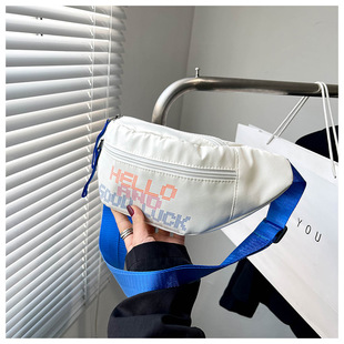 Spring 2023 women's messenger bag small backpack korean style trendy letter chest bag sports waist bag ins mobile phone bag for women