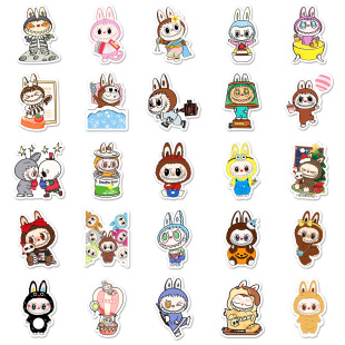 50 La Bubu Graffiti Stickers Cartoon Cute Labubu Goo Card Decorative Mobile Phone Case Notebook Account Stickers