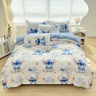 Foreign trade e-commerce skin-friendly aloe vera cotton American cotton sanding printing four-piece set cross-border Amazon a generation of wholesale