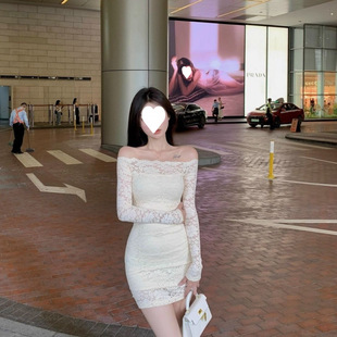 plus size Internet Popular dress Women's Spring and Autumn New Vintage Pure Desire Lace Strapless Skirt Hot Girl Slim-Fit Hip Dress