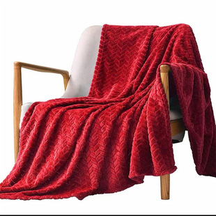 Cross-border wholesale solid color wheat spike pattern jacquard blanket coral fleece nap blanket air conditioning blanket thickened flannel blanket