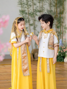 New Guangxi Zhuang March 3 Ethnic Costume Children Hani Miao Yi Yao Boys and Girls Costume