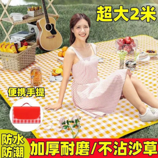 Spring outing picnic mat moisture-proof mat outdoor waterproof thickened oxford cloth camping mat handbag type folding waterproof cloth