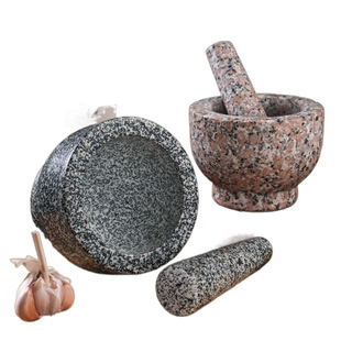 Household Garlic Mortar Garlic Masher Natural Stone Masher Tank Grinding Mashed Garlic Raw Stone Polishing Garlic Press Stone Mortar