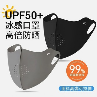 Summer seamless ice silk mask light breathable sunscreen ice hyaluronic acid eye angle increased UV protection