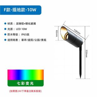 LED Ground Lamp, Tree Lamp, Round Colorful Ground Lamp, Outdoor Waterproof Park Square Lawn Landscape Projection Lamp