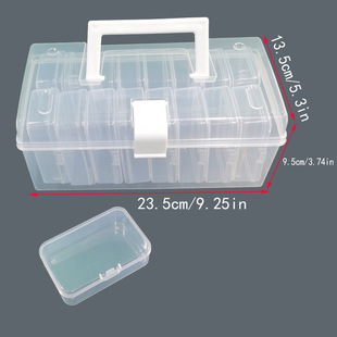 Plastic Transparent Desktop Storage Box with Lid Bean Collector Beads Collector Beads Storage Box Manicure Box Medicine Box