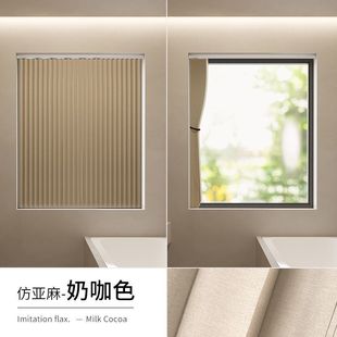 Kitchen Bathroom Small Window Short Curtain Hole-free Installation Folding Small Curtain Shading Toilet Waterproof Curtain