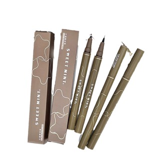 sweetmint Extremely Fine Eyeliner for Women Not Easy to Sizzy Black Brown Eyeliner Pen Eyelid Down to Novice Makeup