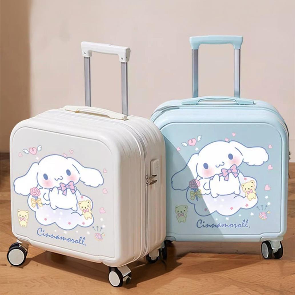 Niapolo 2025 Spring Collection Macaron Color Cartoon Print Abs Children's Fun Silent Double Row Wheel Trolley Suitcase