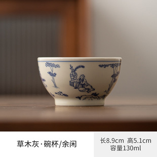 Vintage blue and white tea cup gift ceramic tea set suit gift box creative hand gift underglaze color Master Cup wholesale
