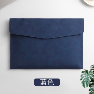Leather File Bag A4 File Bag Men's Folder File Bag Thickened Material Snaps Waterproof Business Briefcase