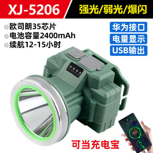 New strong light long-shot rechargeable LED lithium battery yellow headlight wholesale fishing lamp head-mounted long endurance