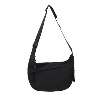 Japanese Style Simple Women's Crossbody Bag Large Capacity Solid Color All-match Dumpling Bag Lightweight Commuter Student Class Shoulder Bag
