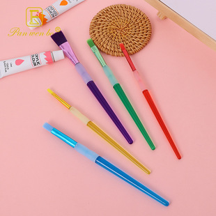 Cross-border children's candy color brush student graffiti 5 plastic rod painting paint art brush wholesale