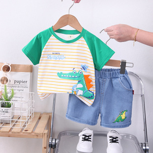 Men's Baby Summer Fashion Handsome Two-piece Baby 2023 New Korean Children's Wear 1 Children's 0-4 Set for Hair