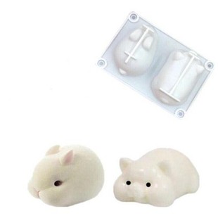 6 even small rabbit 3D small white rabbit silicone mousse mold cartoon jelly mold alms cake mold plaster mold