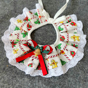 Pet Christmas bow tie Christmas bib saliva towel Christmas scarf Christmas series triangle towel Christmas Bell Jewelry