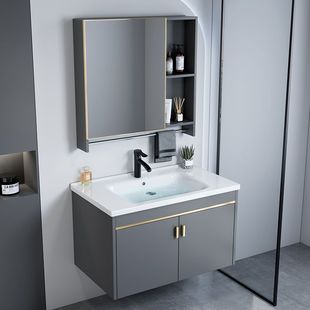 Comfortable Toilet Washbasin Cabinet Combination Small Apartment Bathroom Cabinet Integrated Ceramic Washbasin Household Washstand